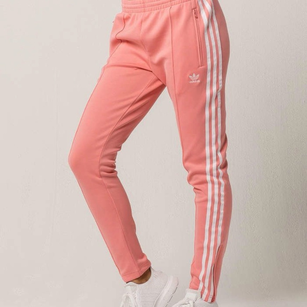 Adidas Coral Joggers with White Stripes